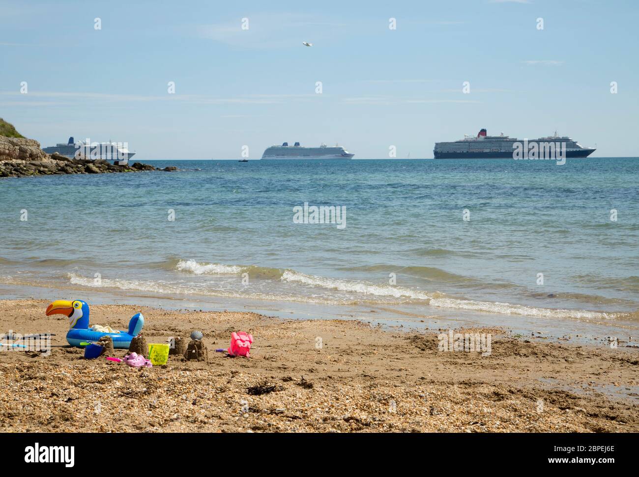 Cruceros en la bahía de Weymouth durante el Reino Unido Lockdown 2020 Foto de stock