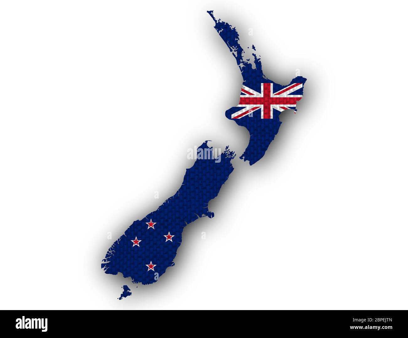 Karte von Neuseeland und Fahne Foto de stock