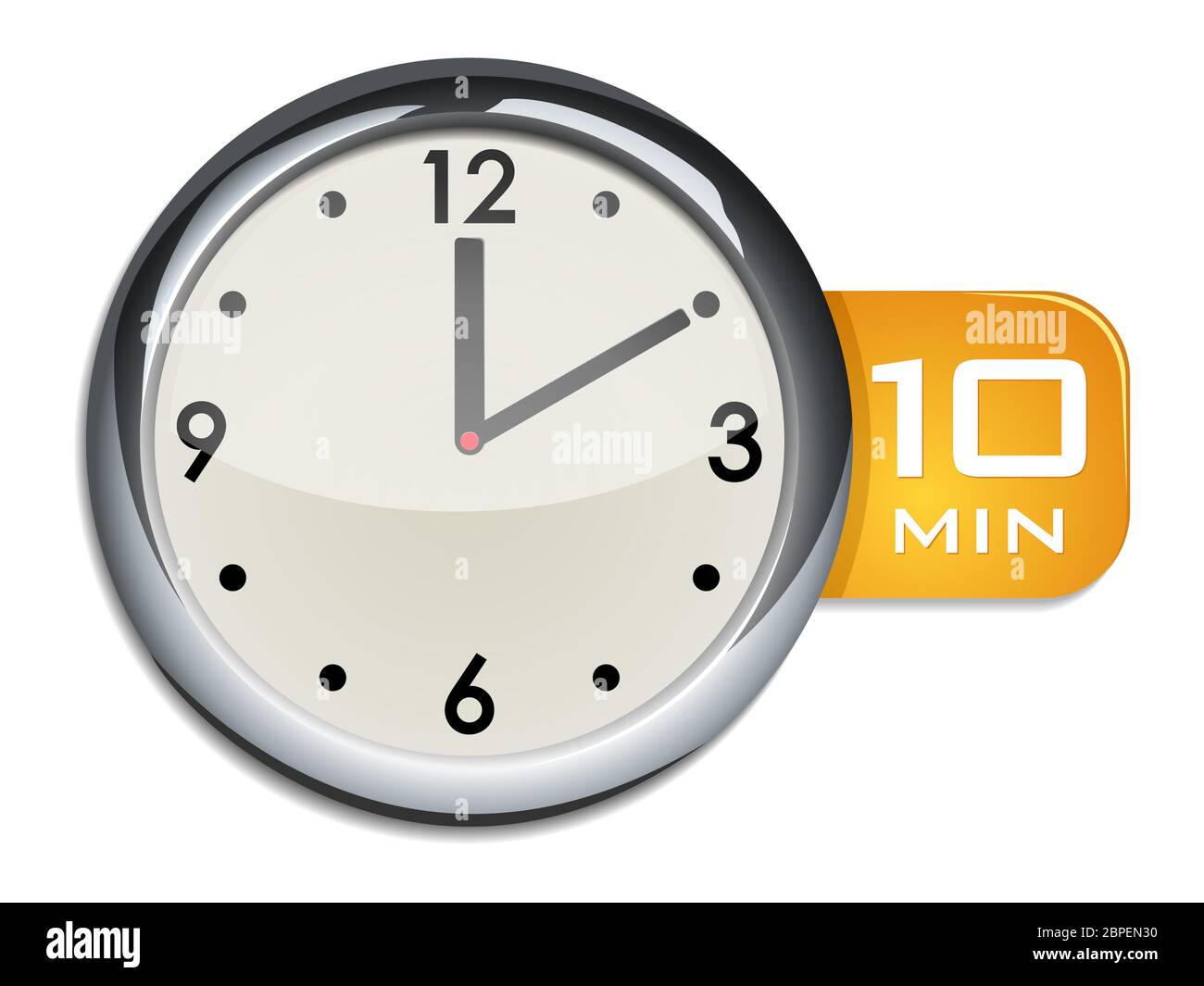 Reloj de pared de Office 10 minutos ilustración vectorial aislado sobre  fondo blanco Fotografía de stock - Alamy