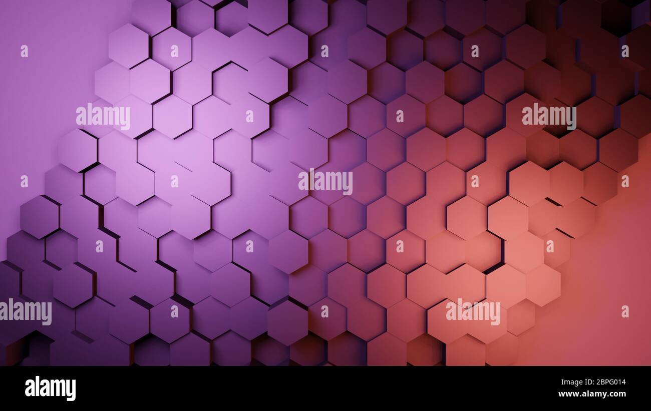 Resumen fondo metálico multicolor, hexágonos o panales de miel,  representación 3D con gradiente de color fondo de pantalla hexagonal  geometría ilustración plano Fotografía de stock - Alamy