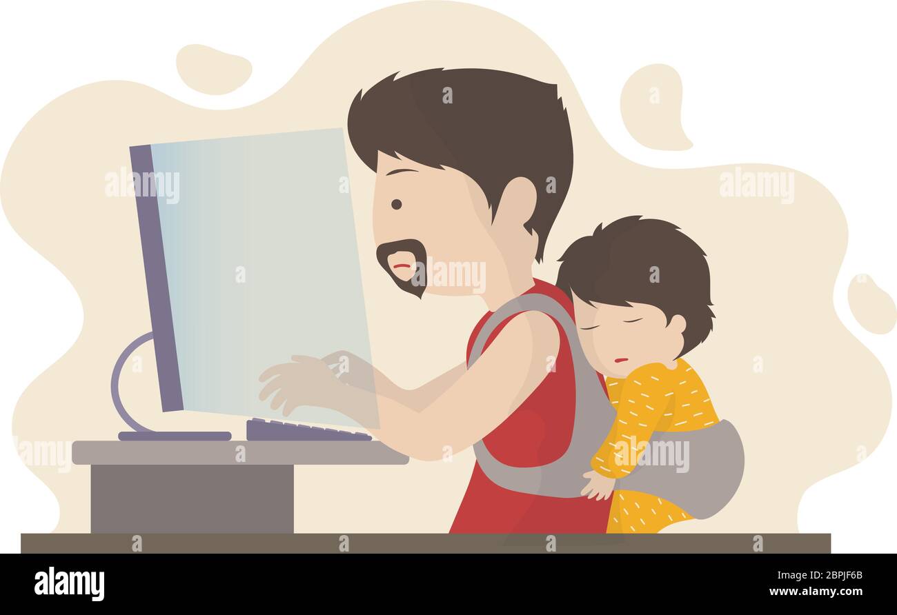 Trabajando desde casa papa Imágenes vectoriales de stock - Alamy Trabajando desde casa papa Imágenes vectoriales de stock - Alamy