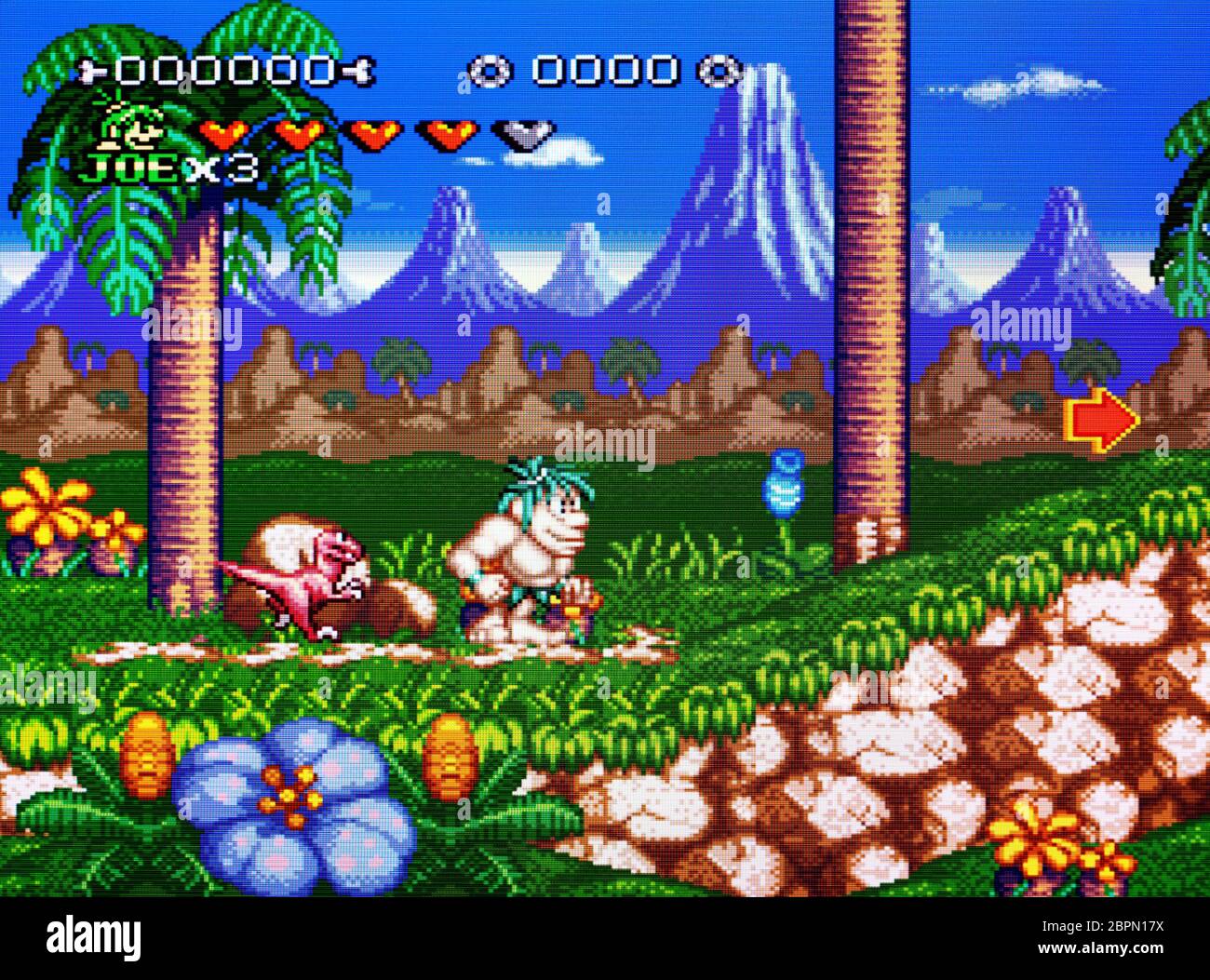 Joe Y Mac 2 Perdido En Los Tropicos Snes Super Nintendo Solo Para Uso Editorial Fotografia De Stock Alamy