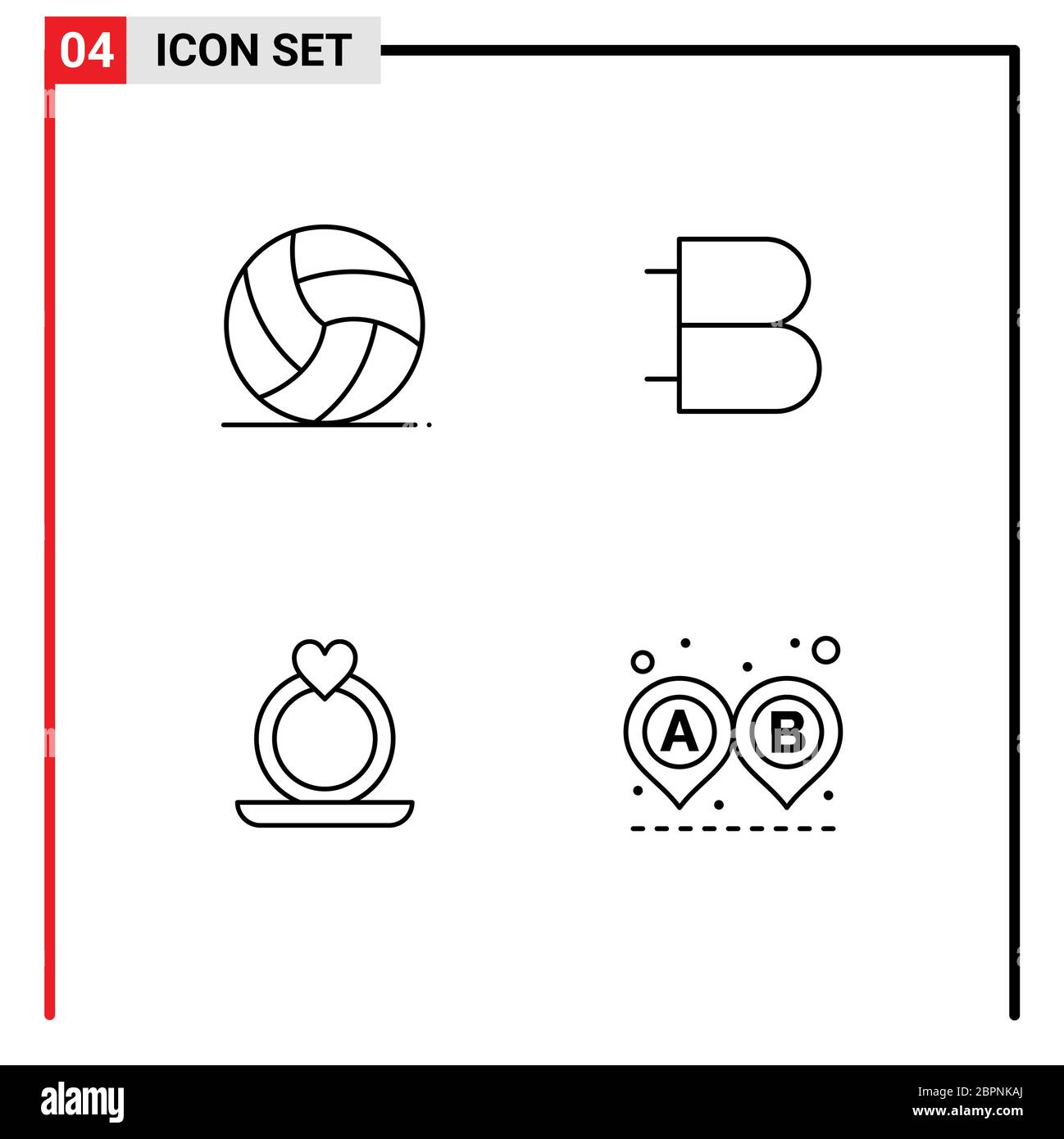 Pack de 4 colores planos creativos Filledline de fútbol, anillo, deporte, cripto, propuesta elementos de diseño vectorial editables Ilustración del Vector