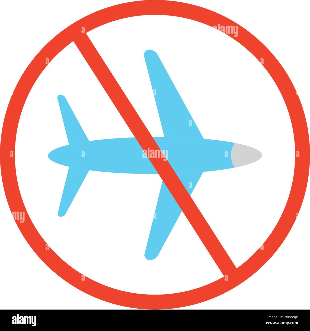 símbolo de vuelos prohibidos, signo prohibido con icono de avión sobre  fondo blanco, estilo plano, ilustración vectorial Imagen Vector de stock -  Alamy