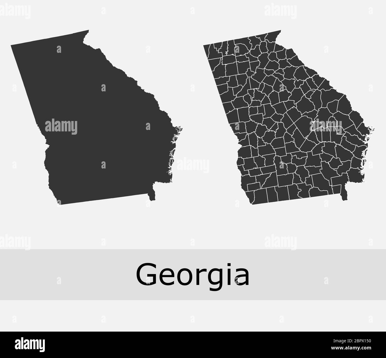 Mapa De Georgia Y Sus Condados Georgia Usa Counties Administrative Divisions Fotos E Imágenes De Stock -  Alamy