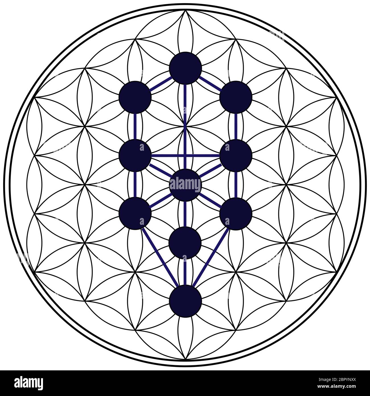 La geometría del árbol de la vida Cábala judía alquimia numerología hebrea  ilustración espiritual Fotografía de stock - Alamy