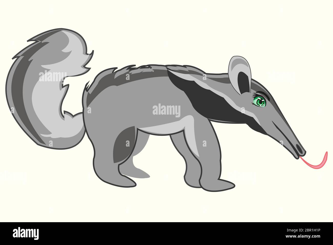Ilustración vectorial de dibujos animados oso hormiguero animal sobre fondo  blanco Fotografía de stock - Alamy