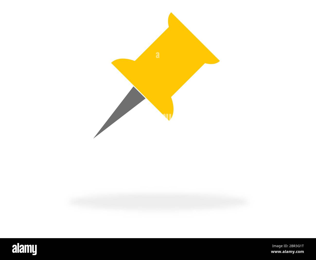 Icono de aguja de color naranja: Símbolo de recordatorio, nota o aviso