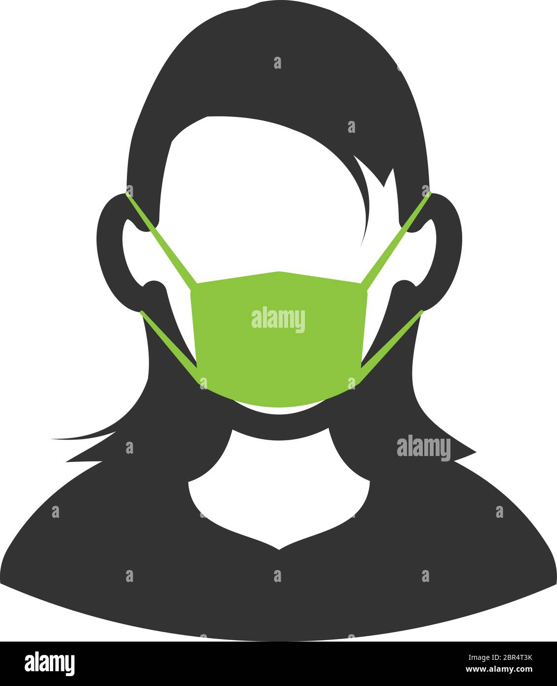 mujer que lleva una máscara protectora icono o símbolo vector ilustración Ilustración del Vector