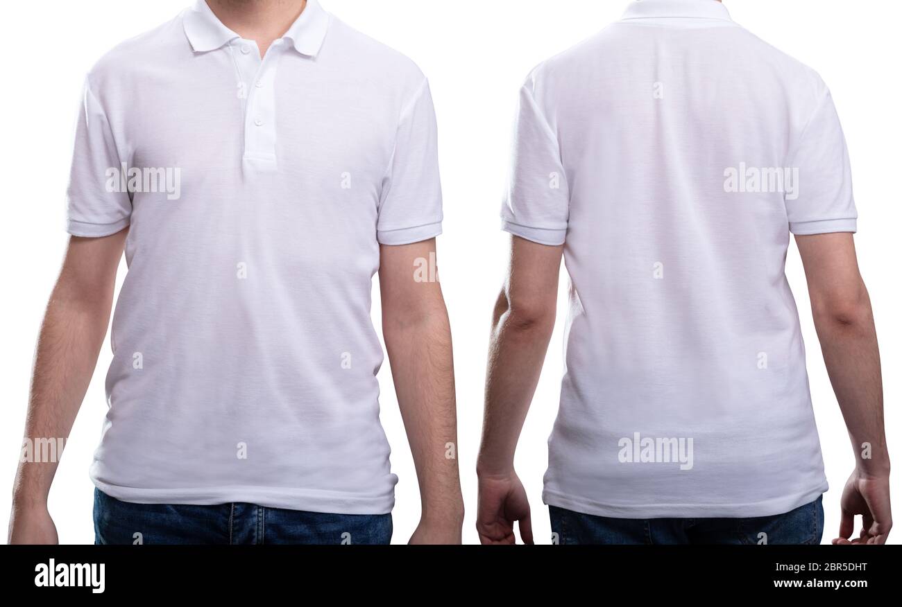 Vista frontal y trasera de la camiseta: fotografía de stock