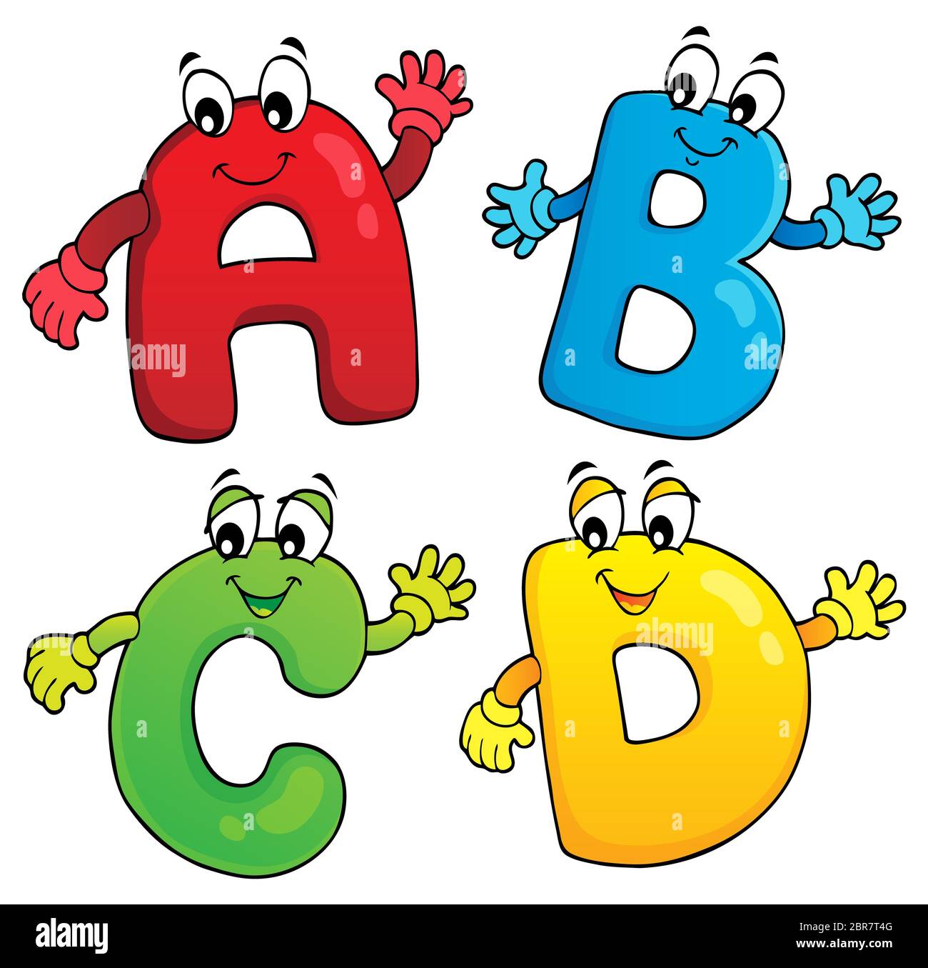Dibujos animados ABCD letras tema 2 - ilustración de la imagen Fotografía  de stock - Alamy