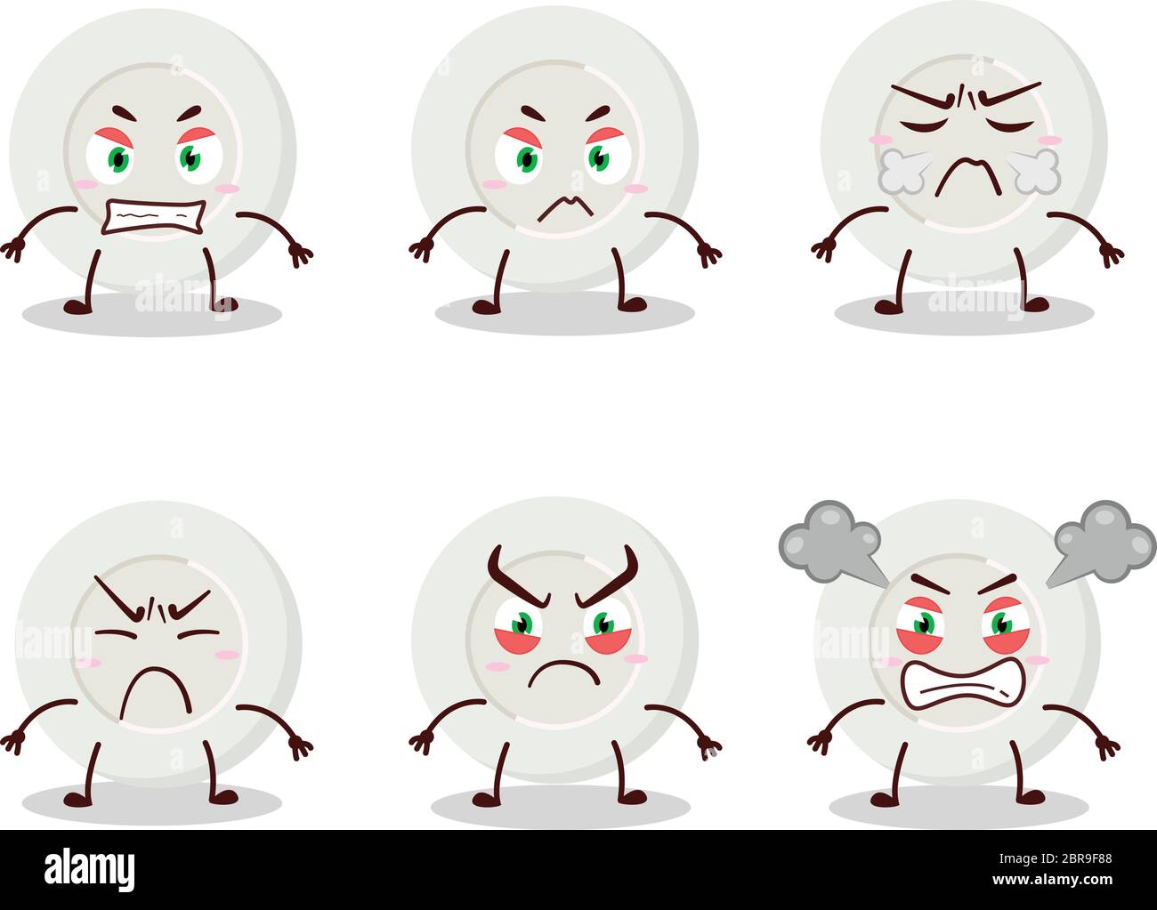 placa de expresión de enojo personaje de dibujos animados con varias  expresiones de enojo Imagen Vector de stock - Alamy