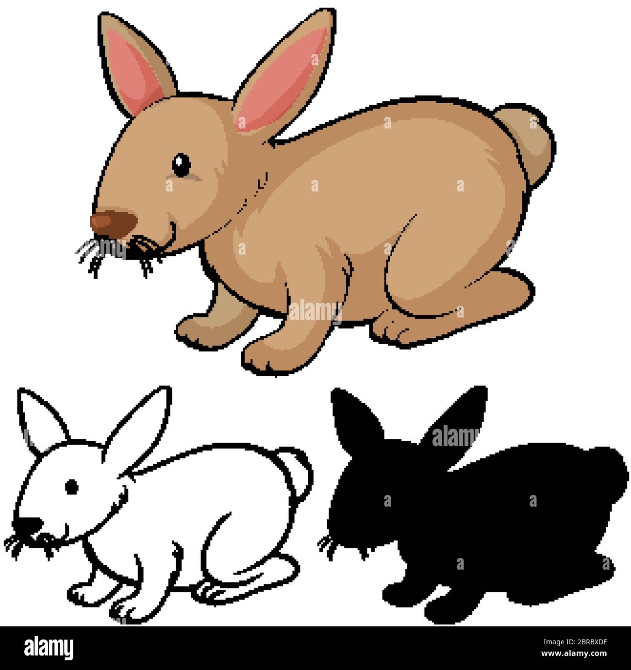 Conjunto de ilustración de dibujos animados de conejo Imagen Vector de  stock - Alamy