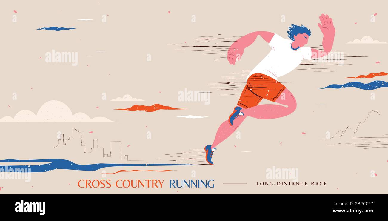 Diseño de banner de evento de running de estilo de dibujos animados a