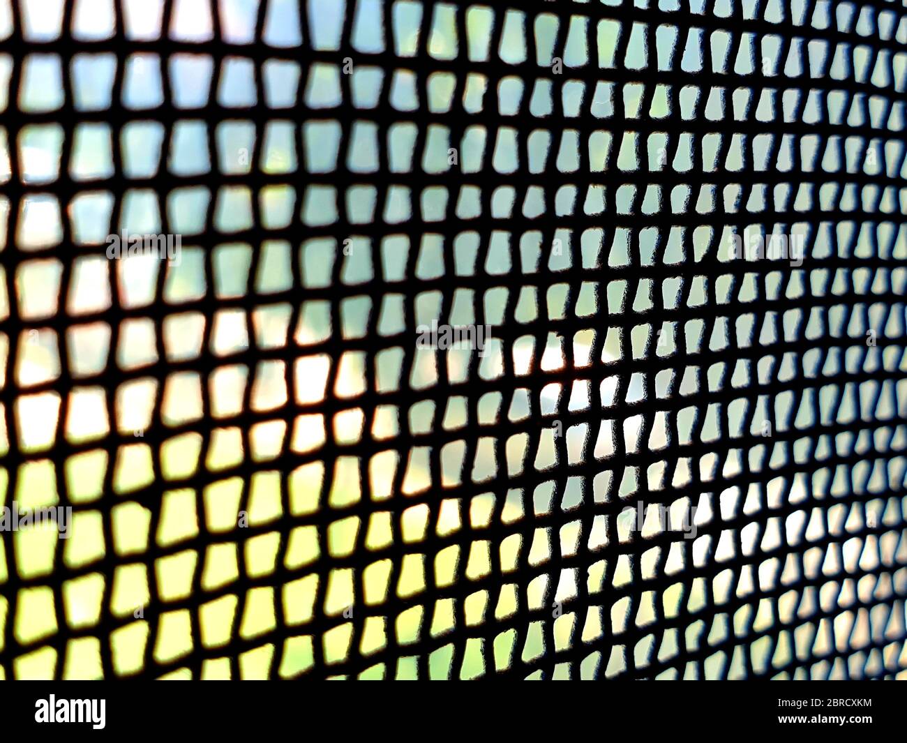 Una ventana de hierro mosquitero red de metal y fuera del mundo Fotografía  de stock - Alamy
