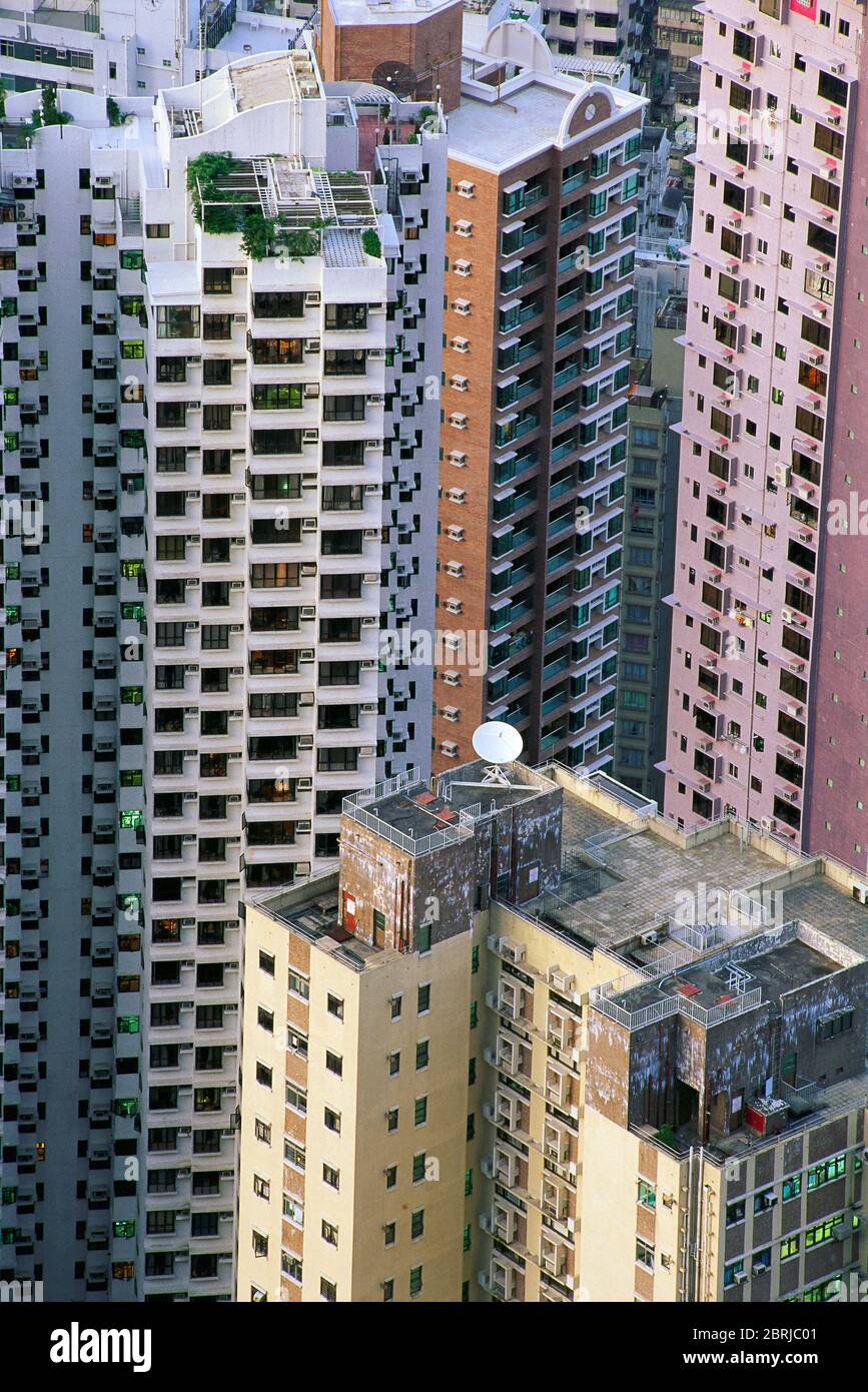 Apartamentos de gran altura, Hong Kong, China Foto de stock
