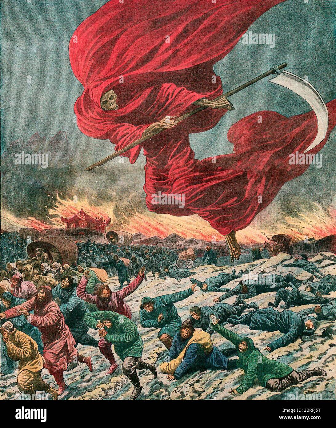 La plaga golpea Manchuria, 1911 Foto de stock
