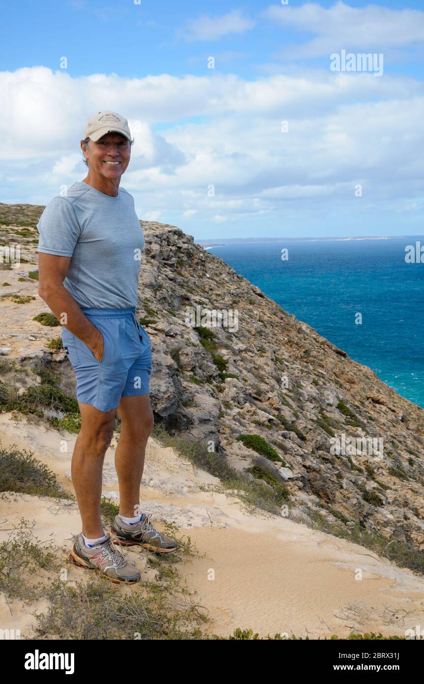 Una vista turística de punta empinada, el punto más occidental de Australia desde la isla Dirk Hartog en la costa Gascoyne es un destino turístico que no debe perderse. Foto de stock