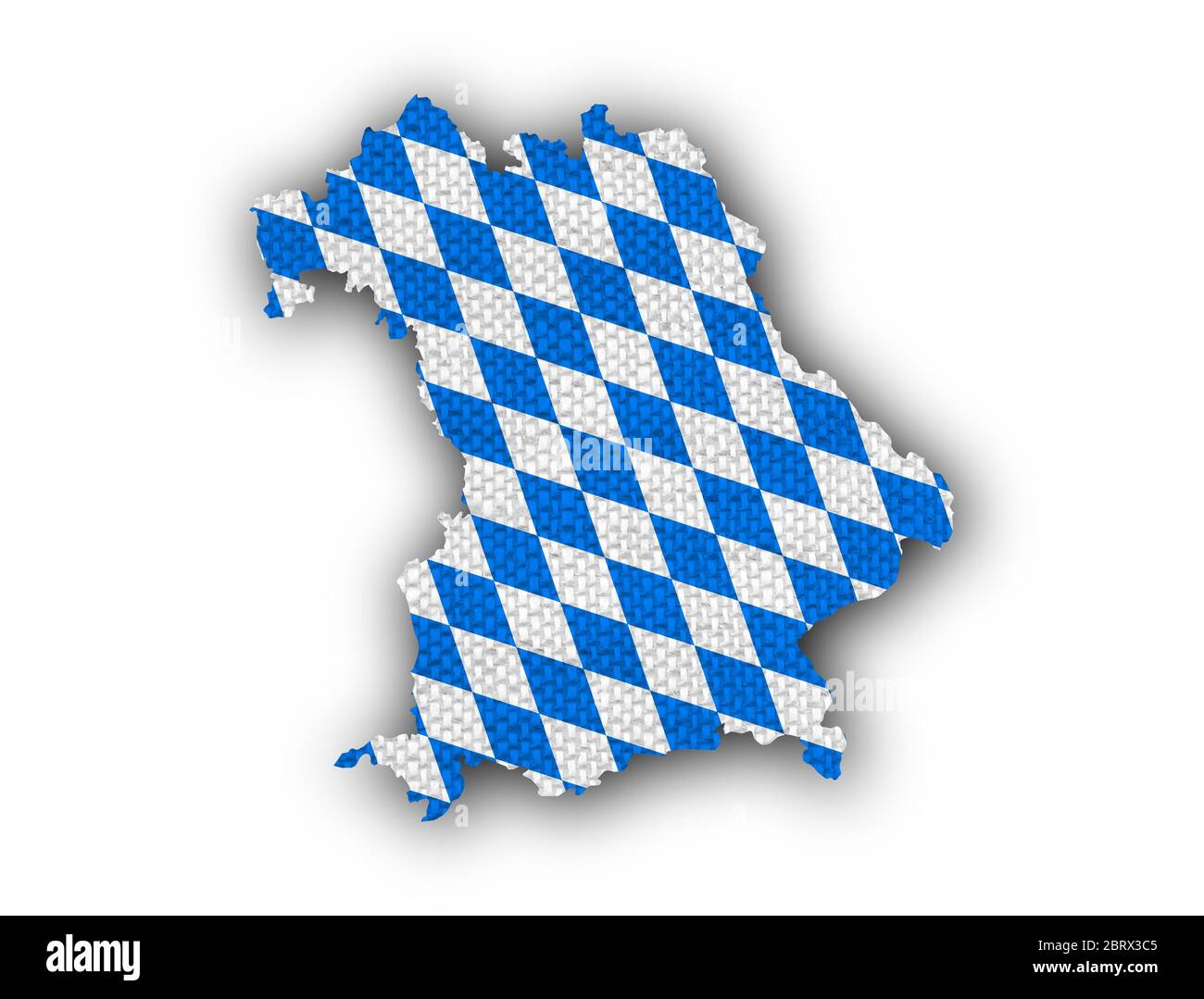 Karte und Fahne von Bayern auf altem Leinen Foto de stock