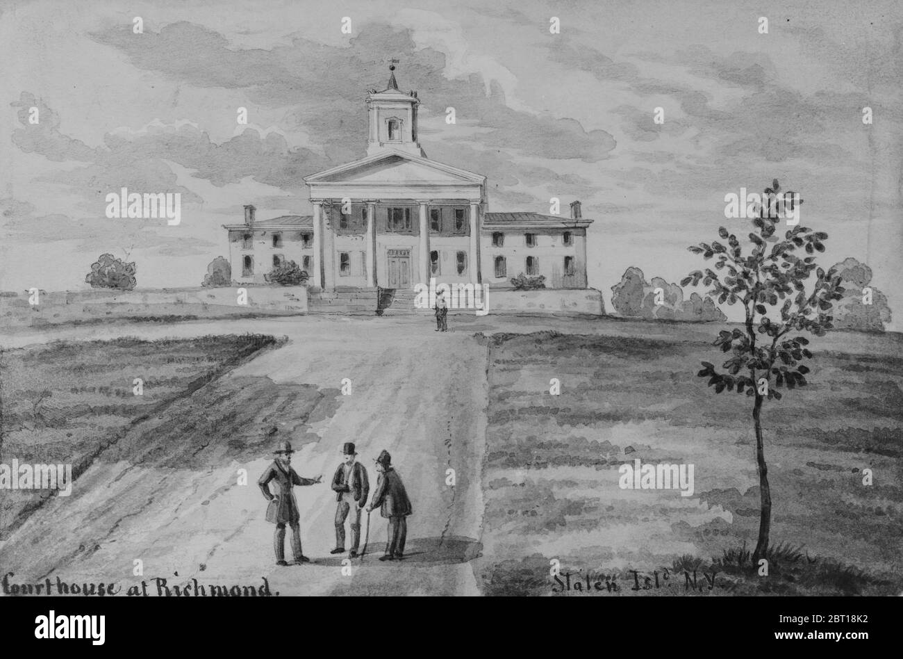 Palacio de Justicia en Richmond, Staten Island, Nueva York, CA. 1872. Foto de stock