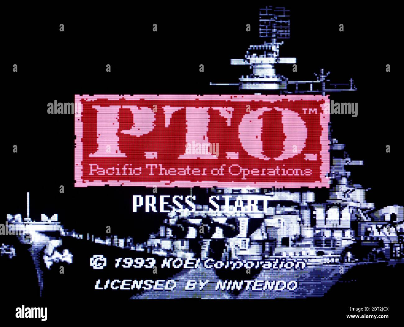 P.T.O. Pacific Theatre of Operations - SNES Super Nintendo - sólo para uso editorial Foto de stock