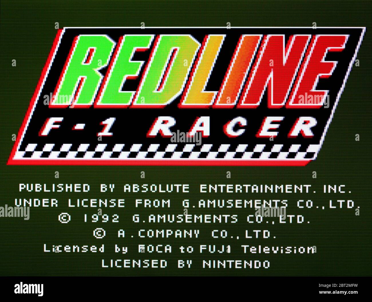 Línea roja F-1 Racer Redline F1 - SNES Super Nintendo - sólo para uso editorial Foto de stock