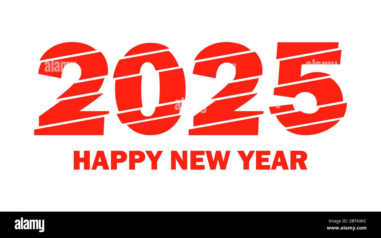 Feliz año Nuevo 2025 plantilla de diseño. Diseño moderno para