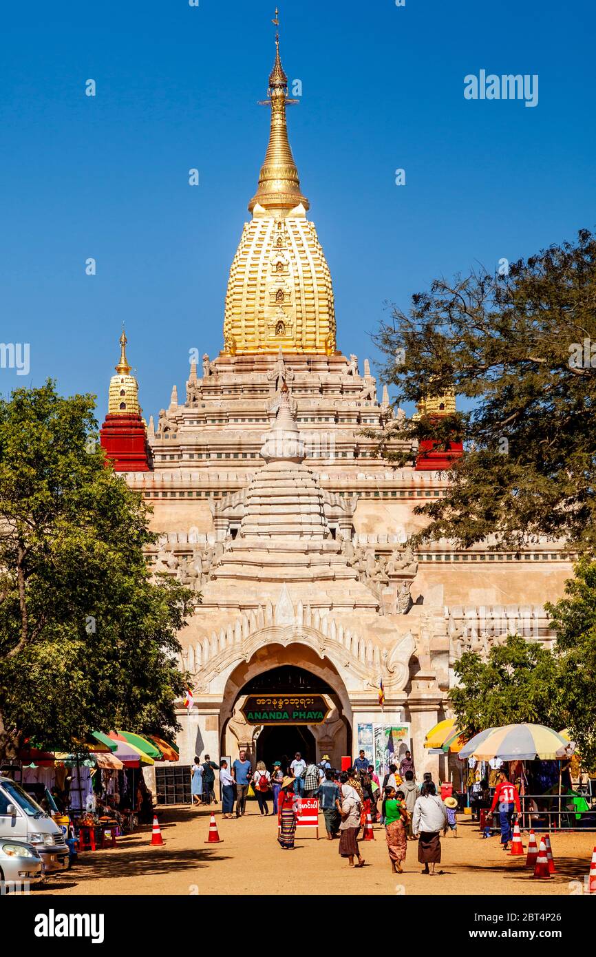 El Templo Ananda, Bagan, Mandalay Región, Myanmar. Foto de stock