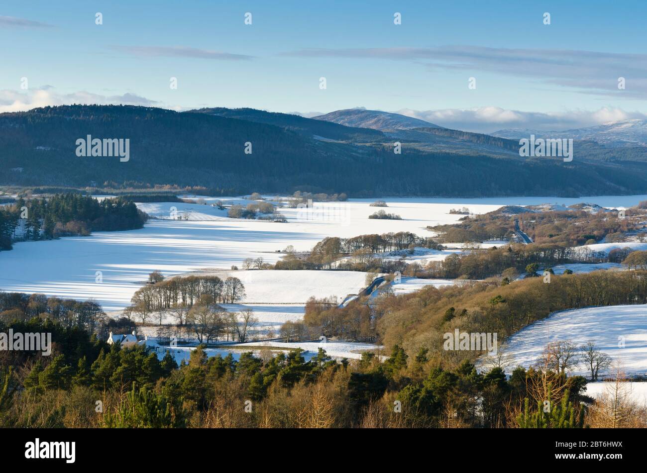 Lago Ken, Galloway en invierno nevado Foto de stock