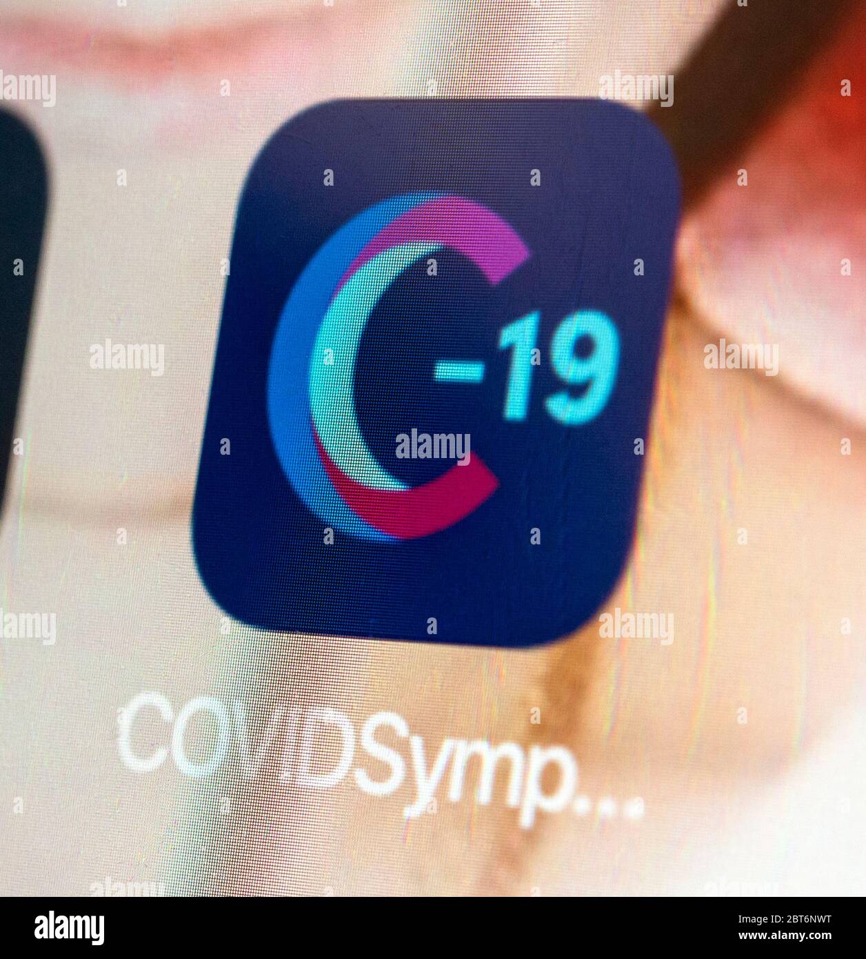 Covid-19 síntomas estudio teléfono app, conducido por Kings College London, Reino Unido Foto de stock