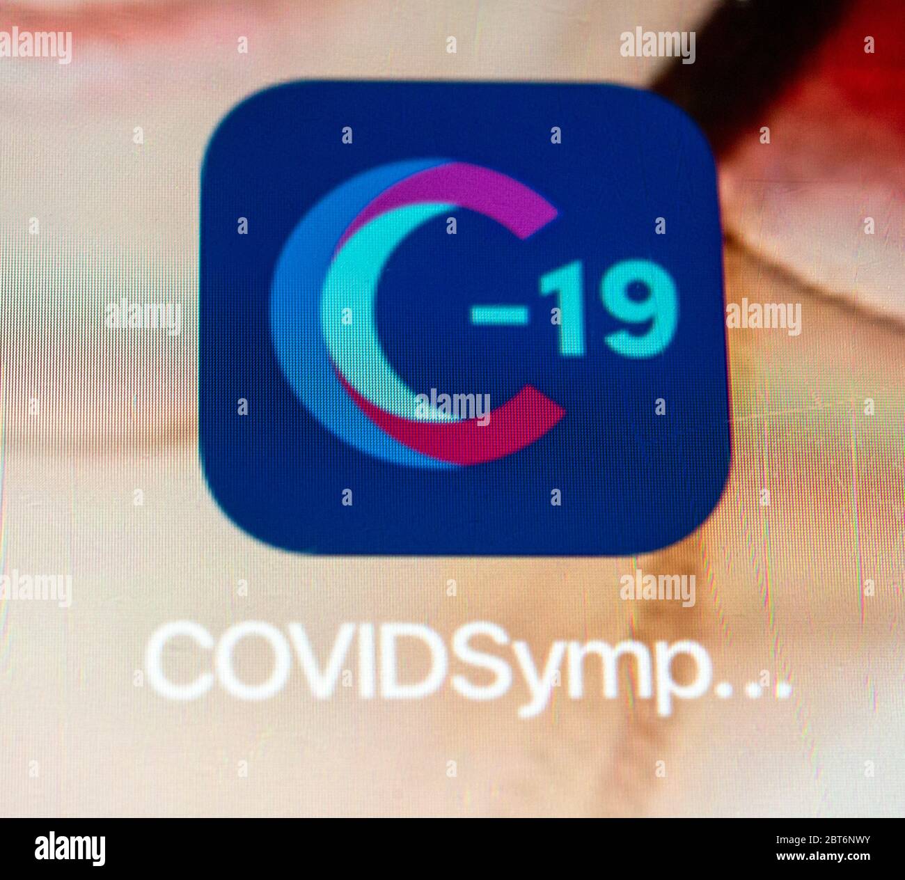 Covid-19 síntomas estudio teléfono app, conducido por Kings College London, Reino Unido Foto de stock