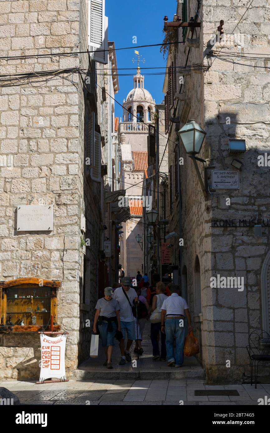 Katedrala Svetog Marka en Korcula, Korcula, Dalmacia, Croacia, Europa Foto de stock