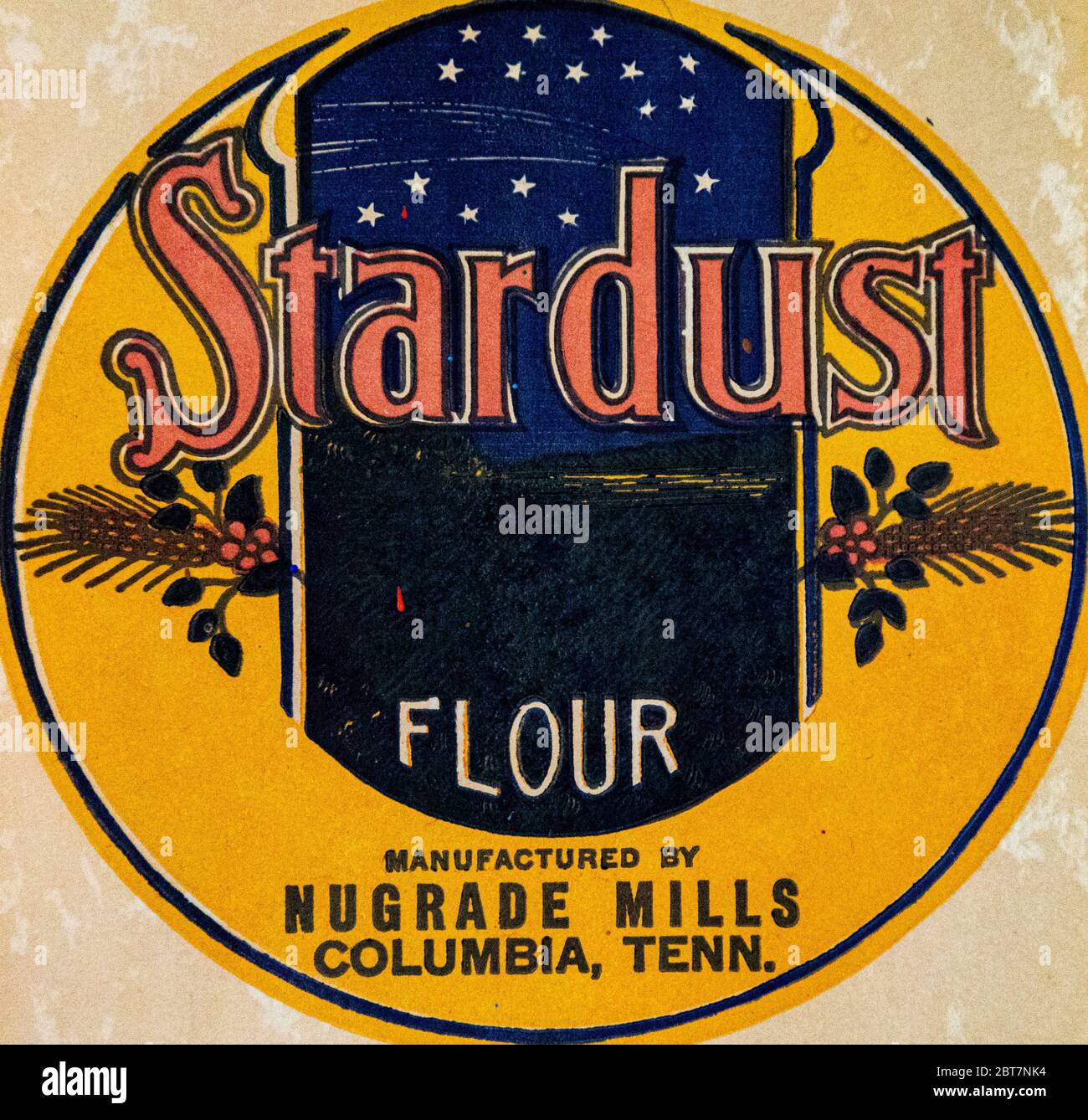 Logotipo antiguo de Stardust Flour, Columbia, Tennessee Foto de stock