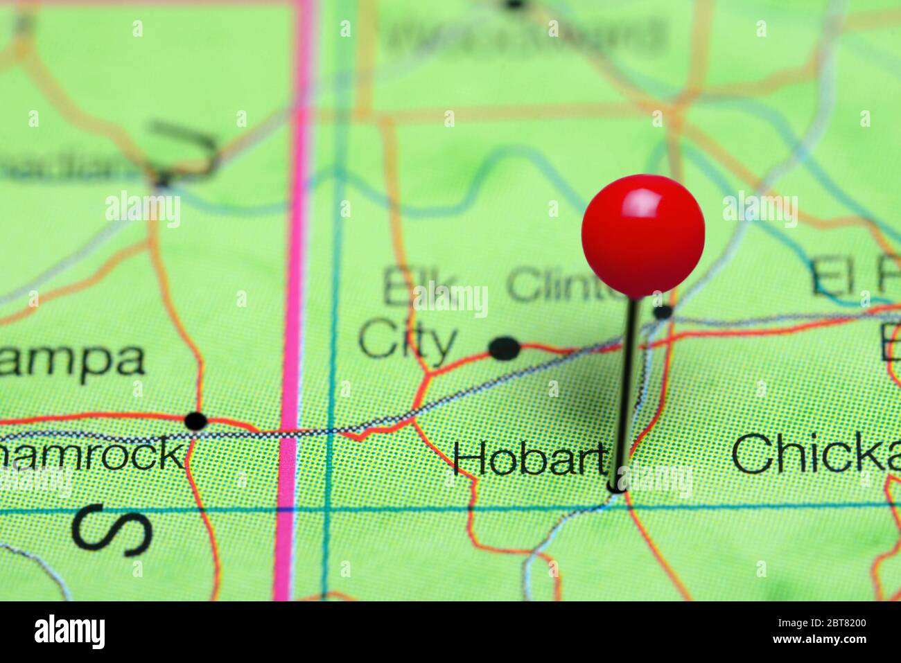 Hobart oklahoma en un mapa fotografías e imágenes de alta resolución