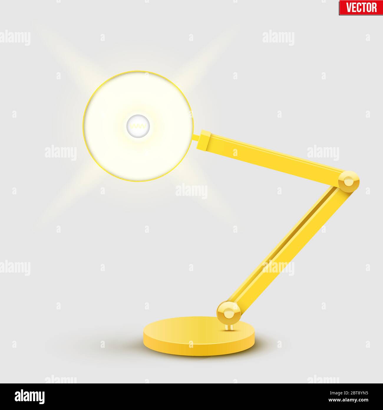 Lámpara de mesa amarilla Ilustración del Vector