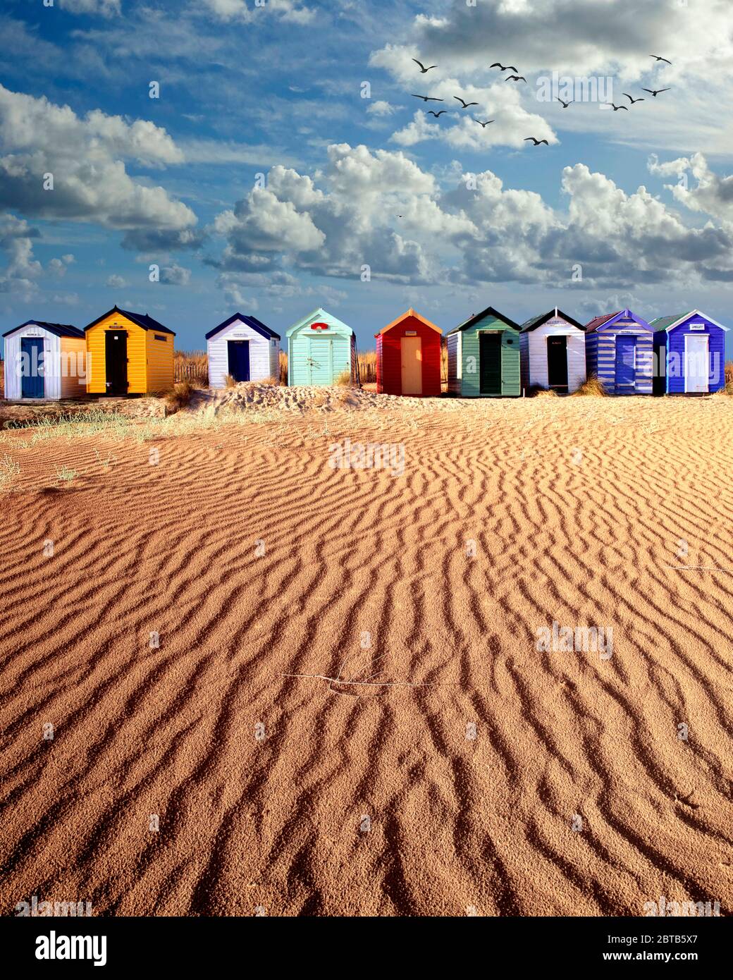 GB - SUFFOLK: cabañas de playa en Southwold Foto de stock
