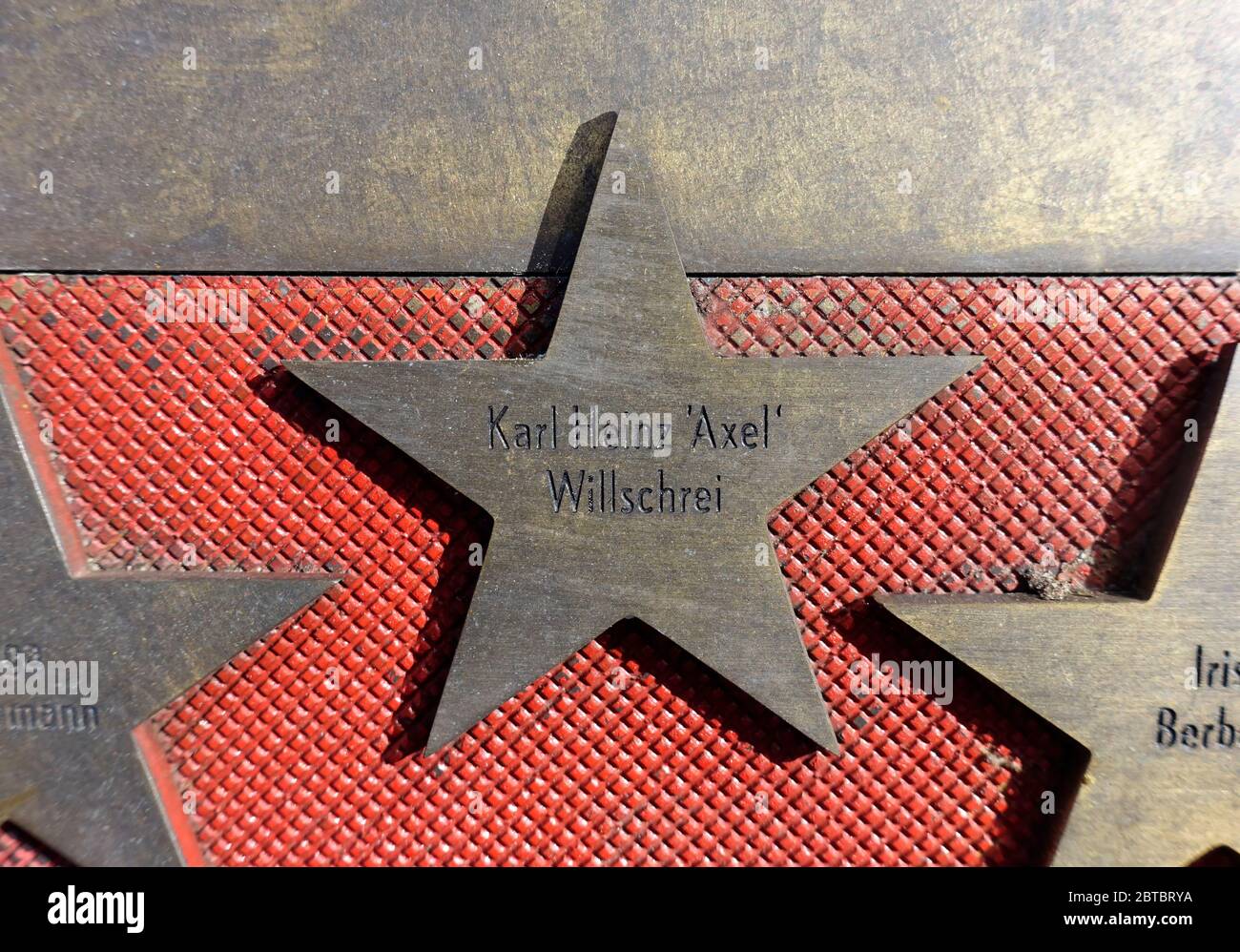 Estrella de Karl Heinz 'Axel' Willschrei, Boulevard de las estrellas, Berlín Foto de stock