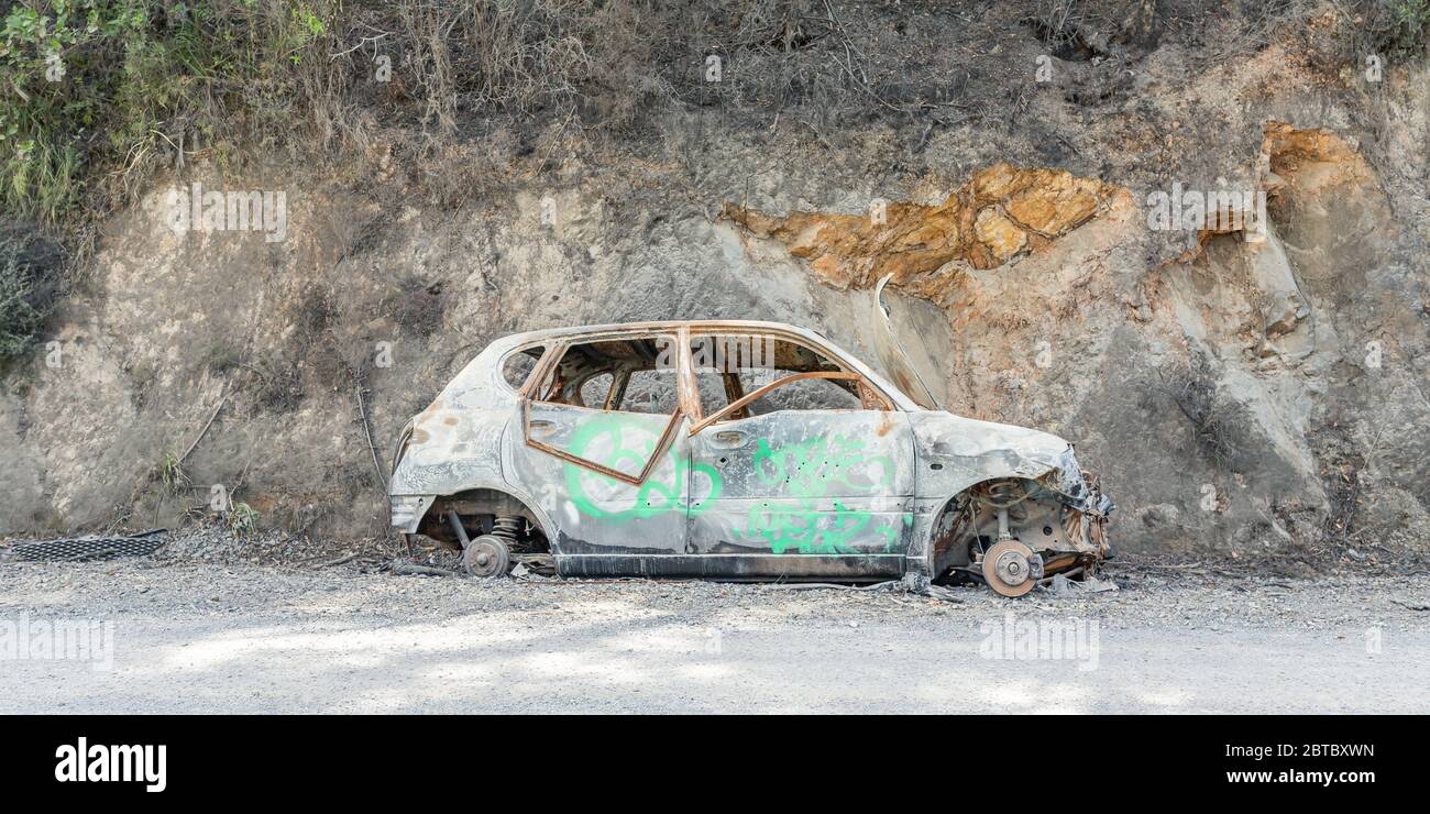 Automóvil abandonado, Nueva Zelanda, octubre de 2019 Foto de stock