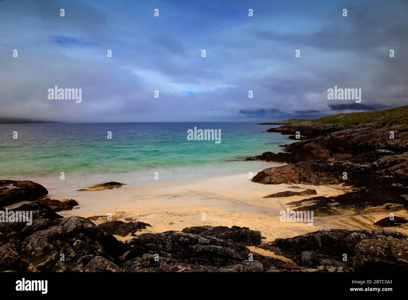 Luskentire Beach, en la isla de Harris, Hébridas Exteriores, Escocia. Foto de stock
