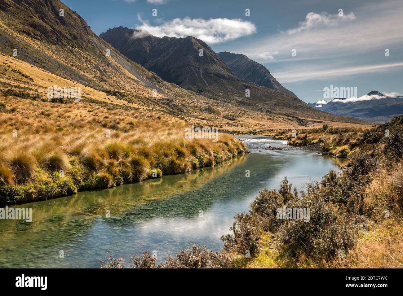 Río Mararoa, Nueva Zelanda, marzo de 2020 Foto de stock