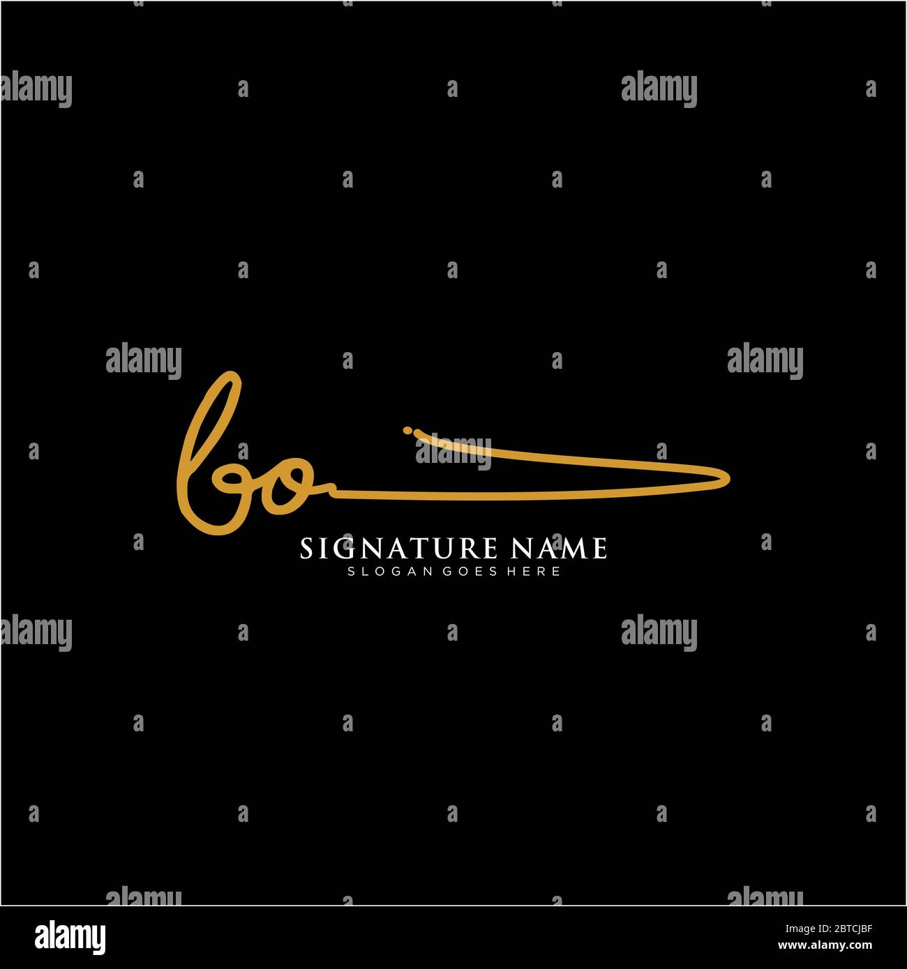 Iniciales BO firma logo. Plantillas de registro de escritura manual.  Logotipo para negocios, belleza, moda, firma Imagen Vector de stock - Alamy