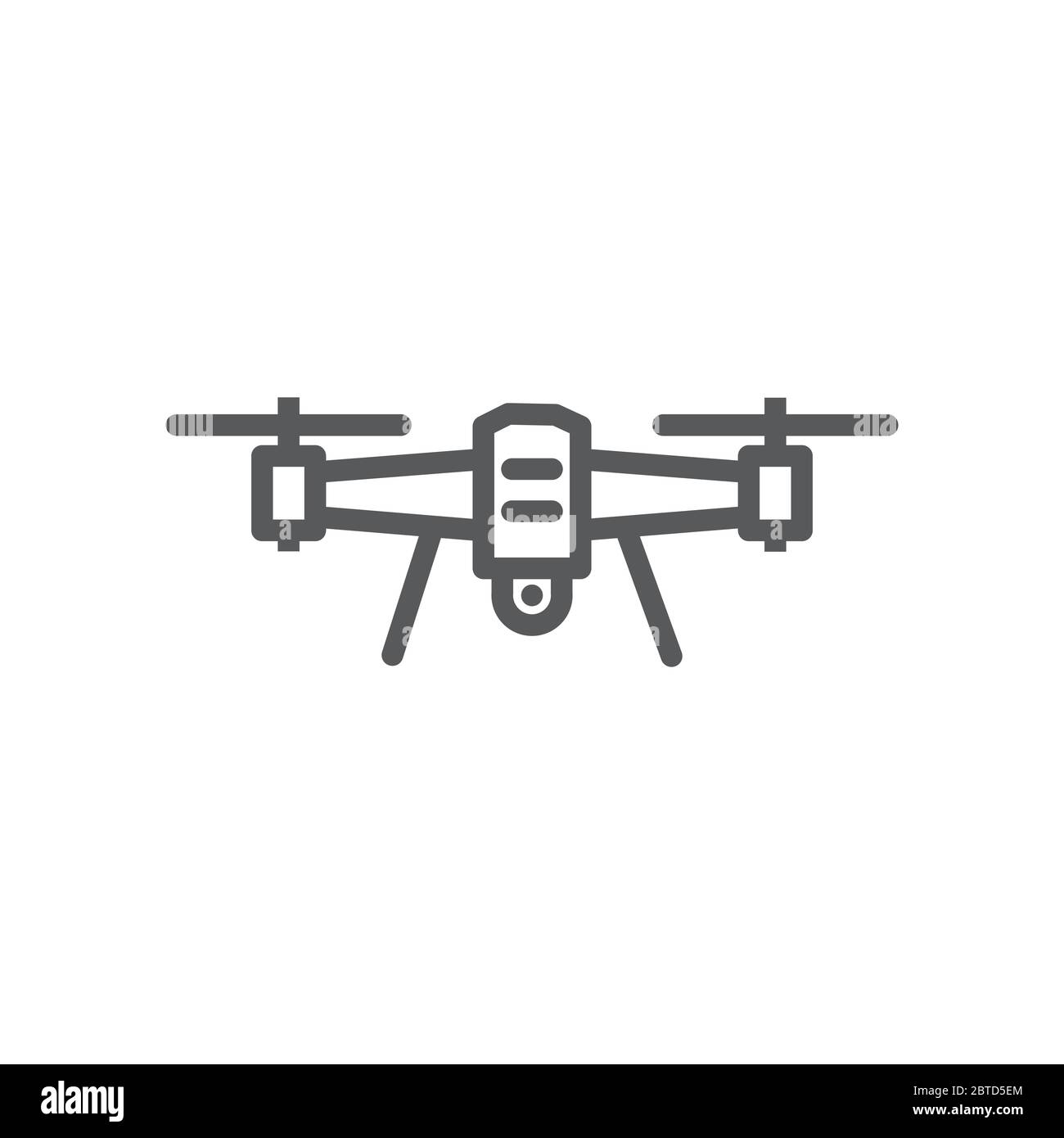 Icono de línea de drone sobre fondo blanco Ilustración del Vector