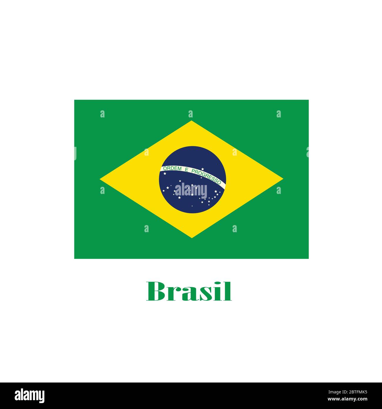 Bandera de brasil color ilustración vectorial