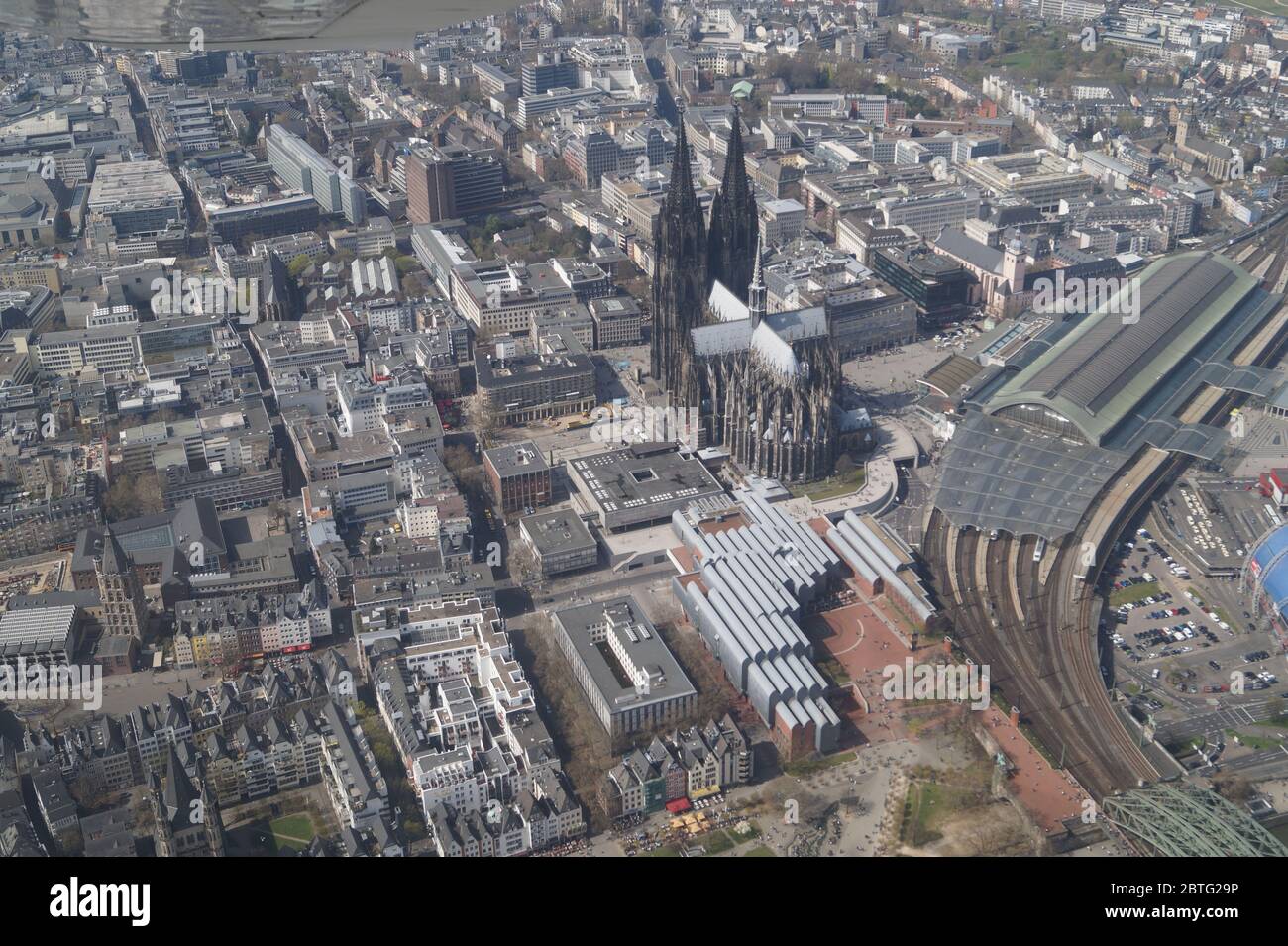 Luftbild vom Kölner Dom Vista aérea Foto de stock