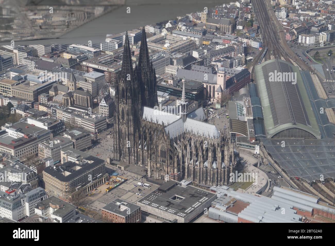 Luftbild vom Kölner Dom Vista aérea Foto de stock