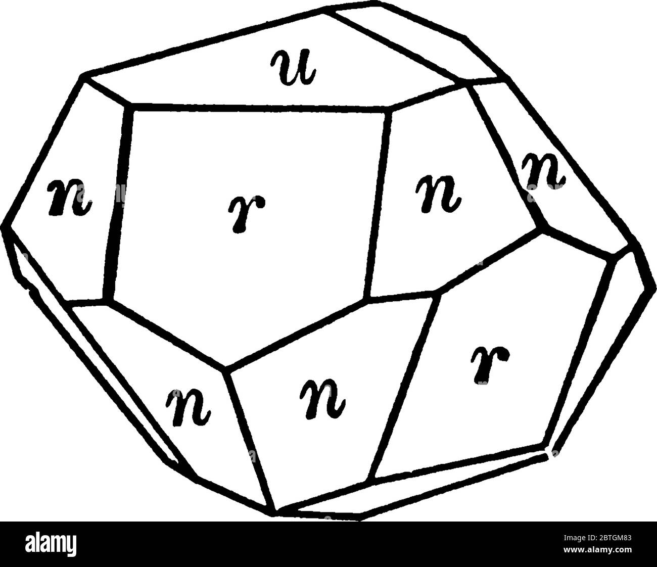 Hematite, también deletreado como hematite, es la forma mineral de óxido de hierro(III), uno de varios óxidos de hierro, dibujo de líneas vintage o grabado illustratio Ilustración del Vector