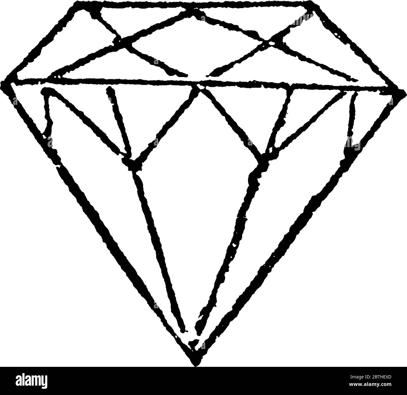 El diamante es una forma sólida del carbono del elemento con sus átomos  dispuestos en una estructura cristalina llamada diamante cúbico, dibujo de  línea vintage o grabado i Imagen Vector de stock -