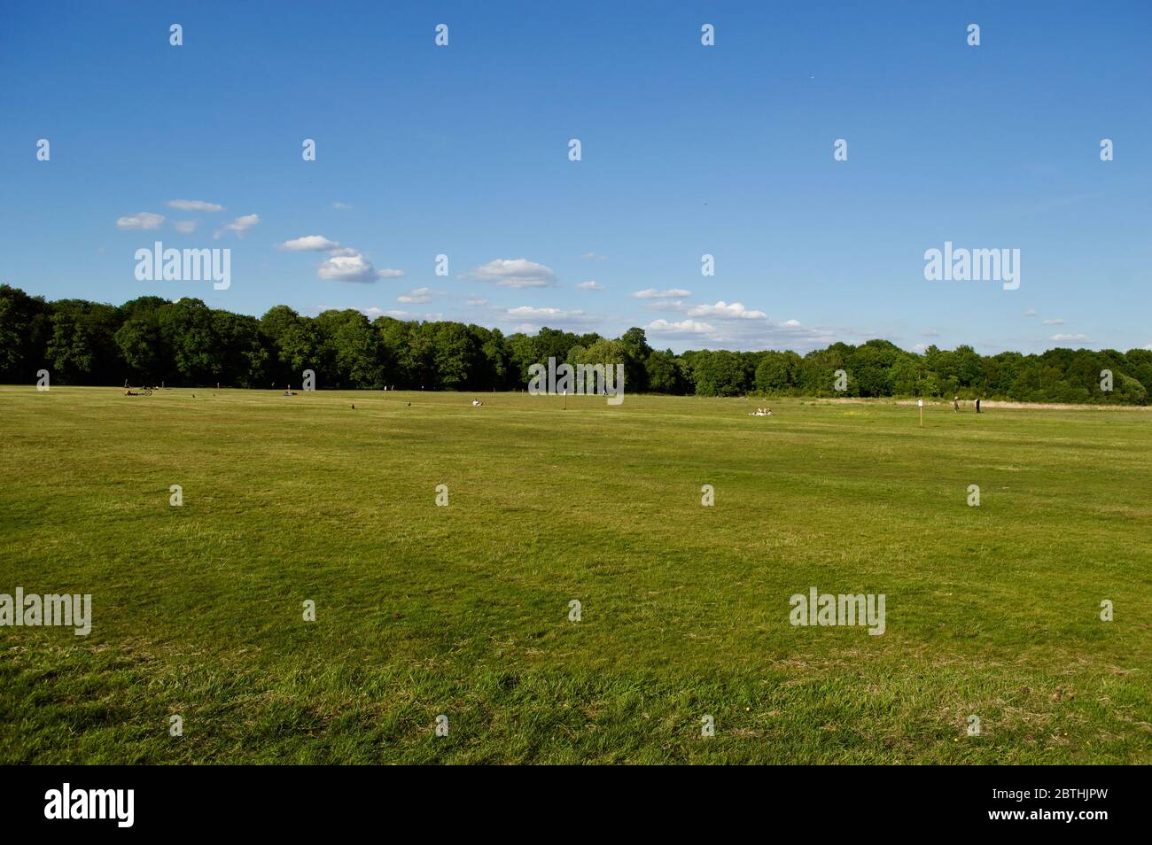 Un campo vacío en Wimbledon Common, Londres, Reino Unido Foto de stock