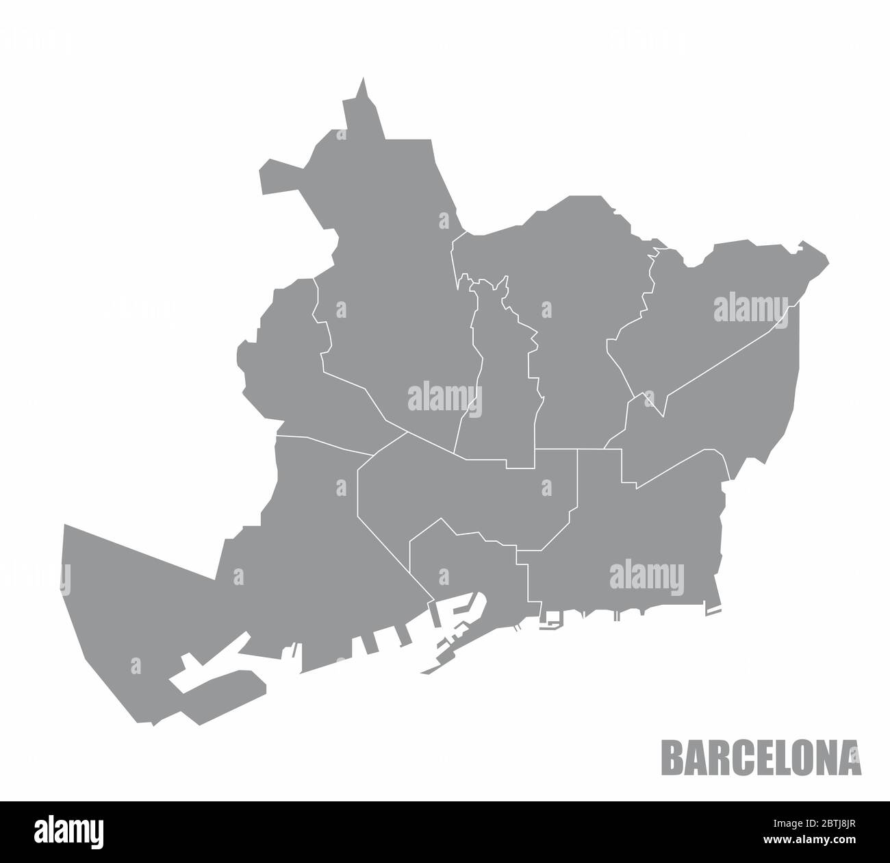 Mapa de los distritos de Barcelona Imagen Vector de stock Alamy
