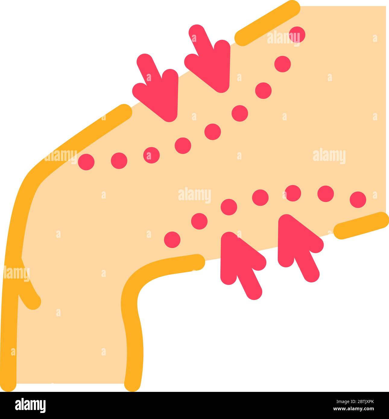 ilustración del contorno del vector del icono de liposucción del muslo